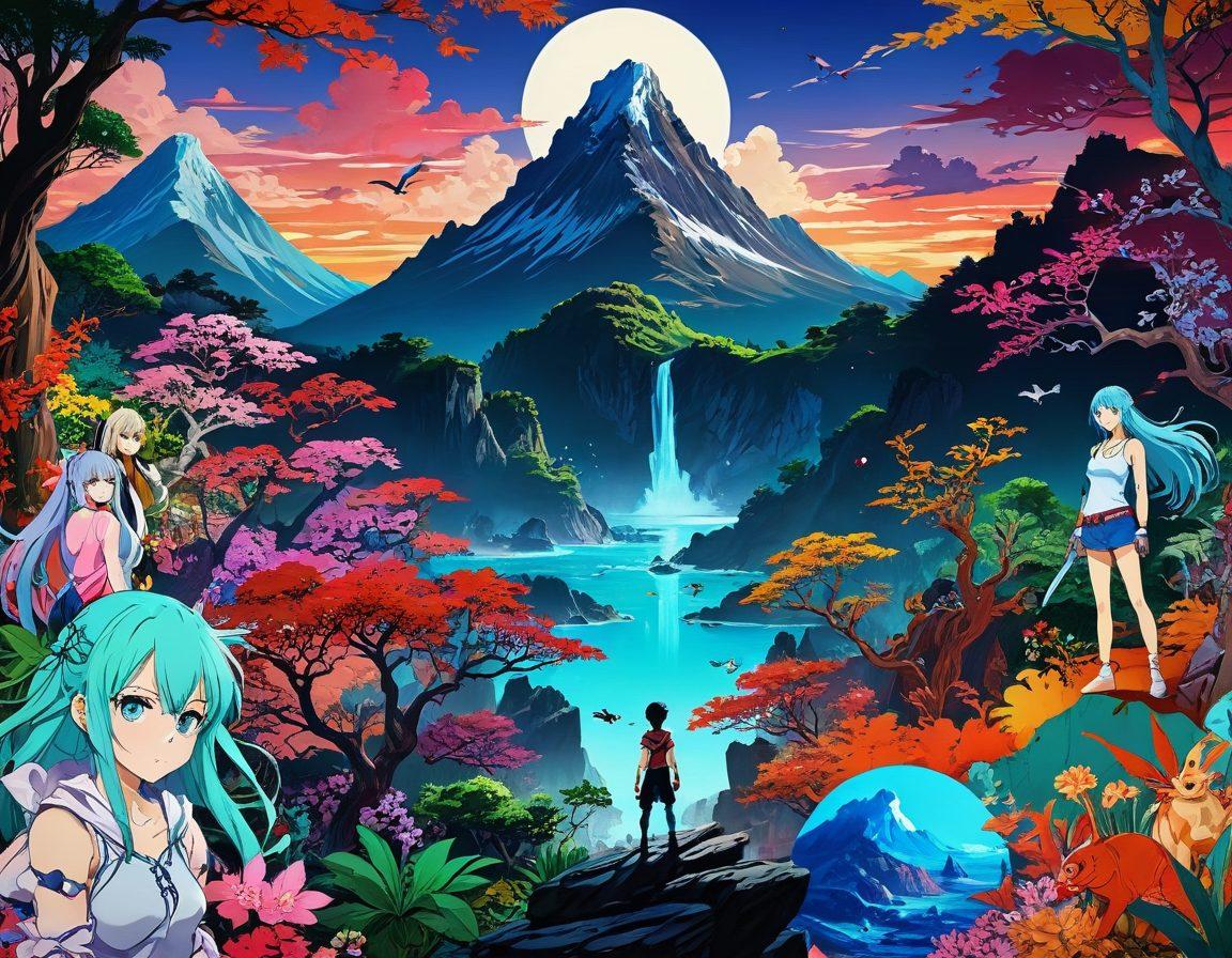 A visually striking collage combining various animation styles and art forms inspired by hentai, featuring vibrant and diverse characters, intricate background landscapes that blend fantasy and reality, and elements showcasing the evolution from digital animation to traditional art mediums. The scene should evoke a sense of exploration and creativity. super-realistic. vibrant colors. 3D.