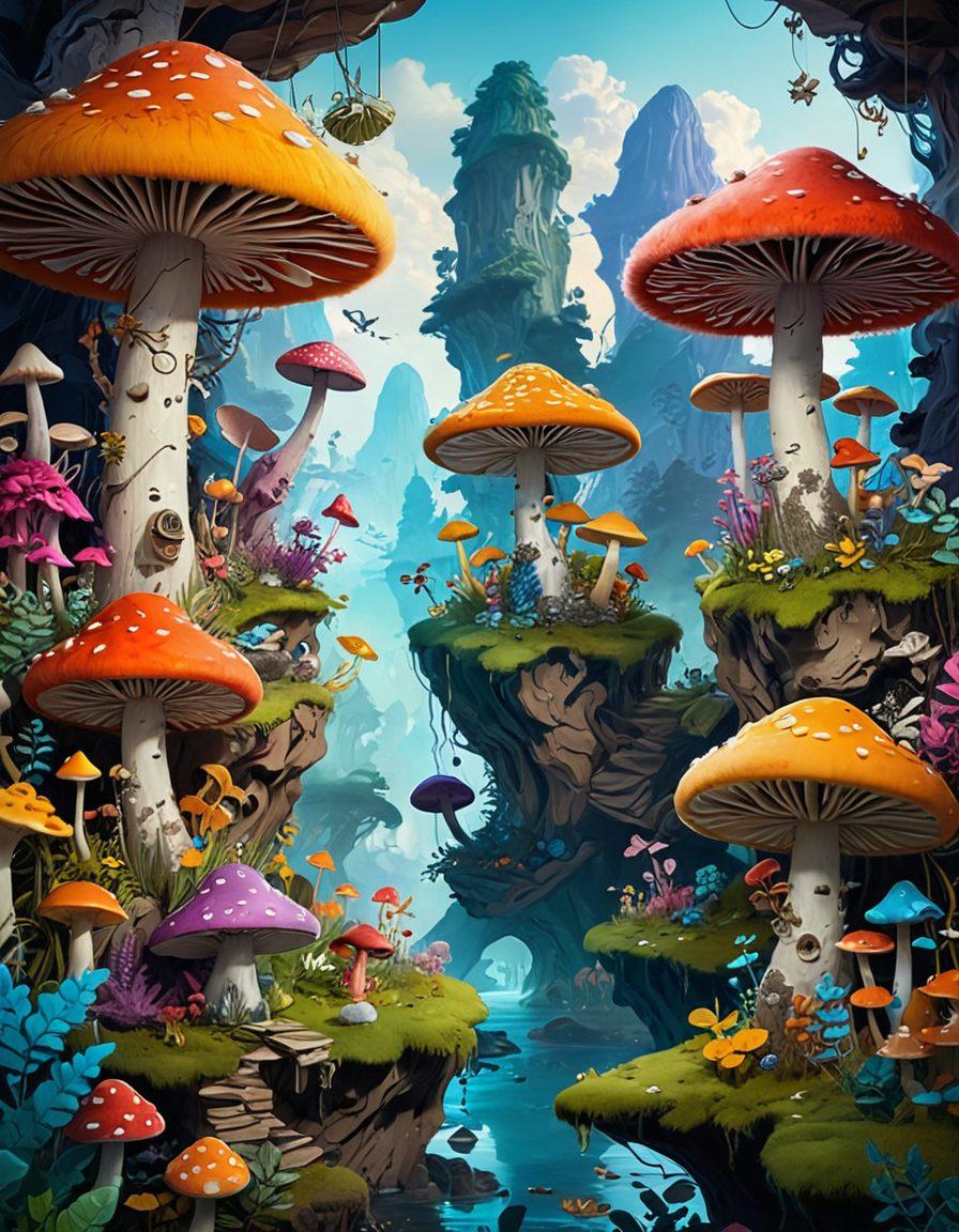 A vibrant exploration of adult animations featuring stylized, colorful characters in dynamic poses, showcasing a variety of furry designs intertwined in an imaginative landscape. Include whimsical elements like fantasy creatures and surreal backgrounds that evoke a sense of curiosity and allure. Emphasize a playful yet edgy atmosphere to reflect the themes of exploration and fantasy. super-realistic. vibrant colors. detailed backgrounds.